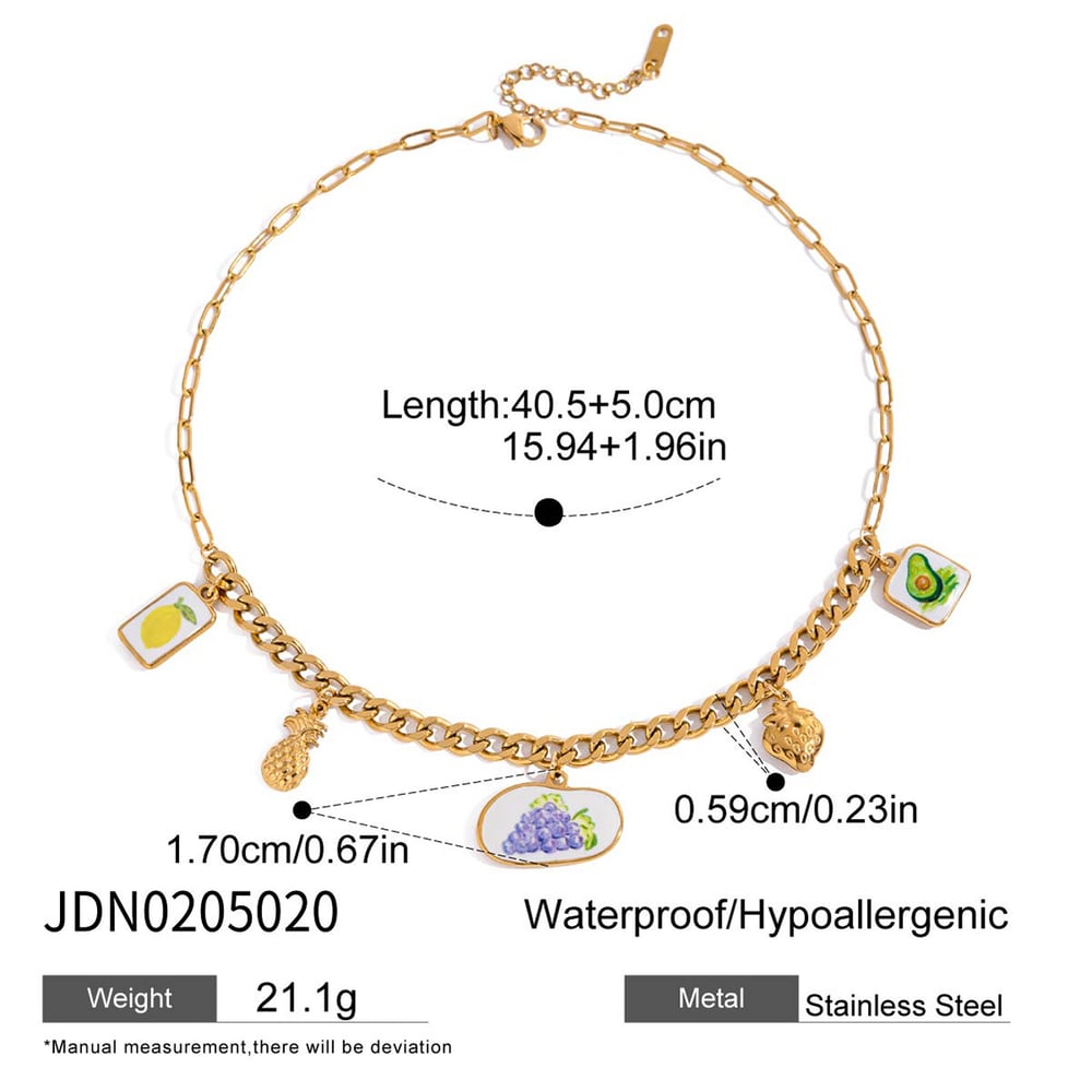 1 Piece Romantic Fruits Stainless Steel Gold Color Women's Pendant Necklaces