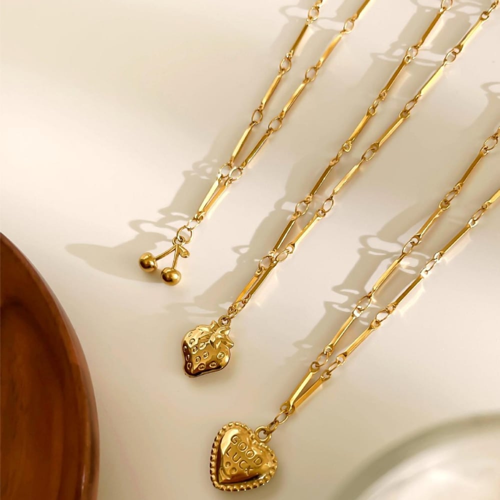 1 Piece Fruit Stainless Steel Gold Color Pendant Necklace h5Picture3