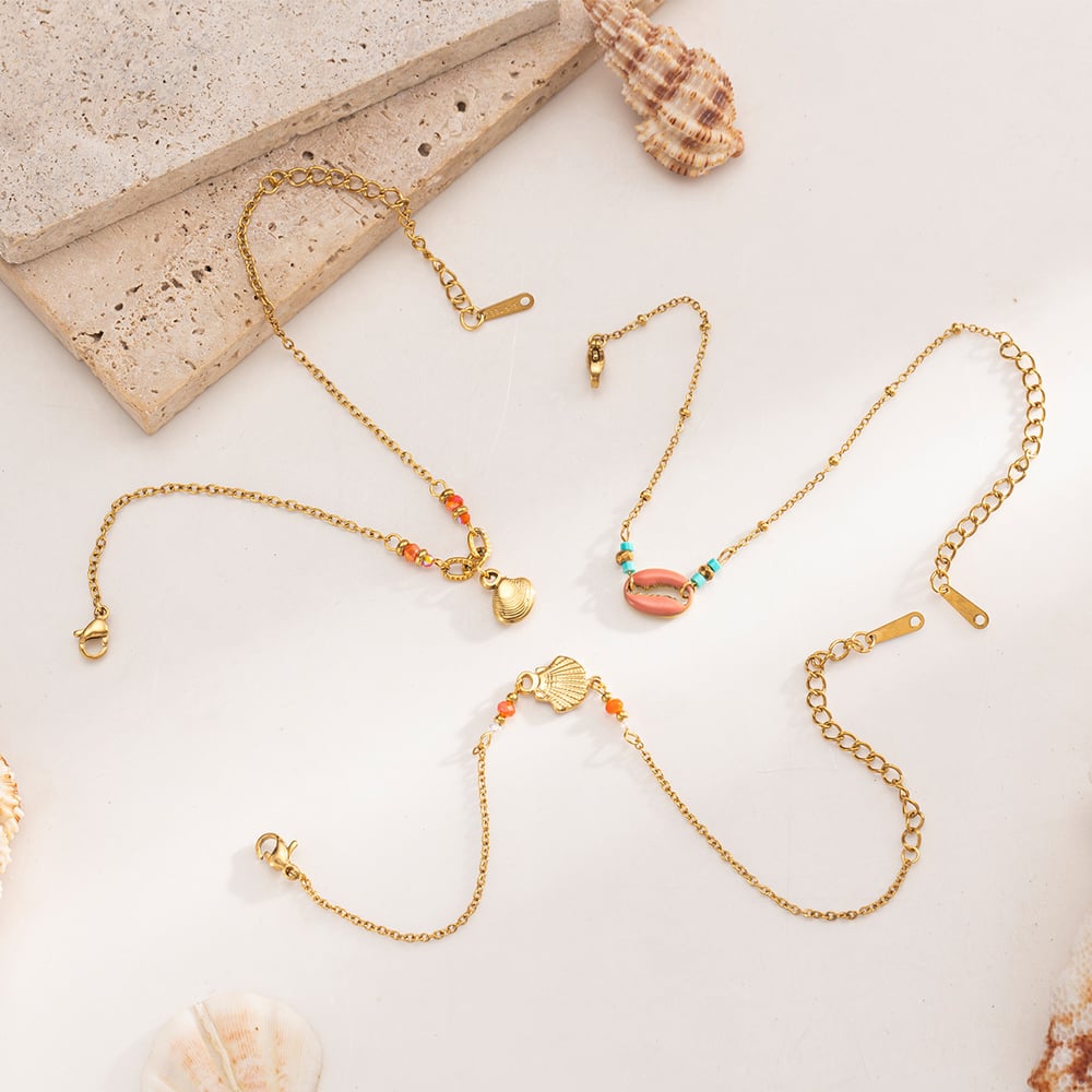 1 Stück Oceanic Edelstahl Goldfarbene Charm-Armbänder h5Bild4