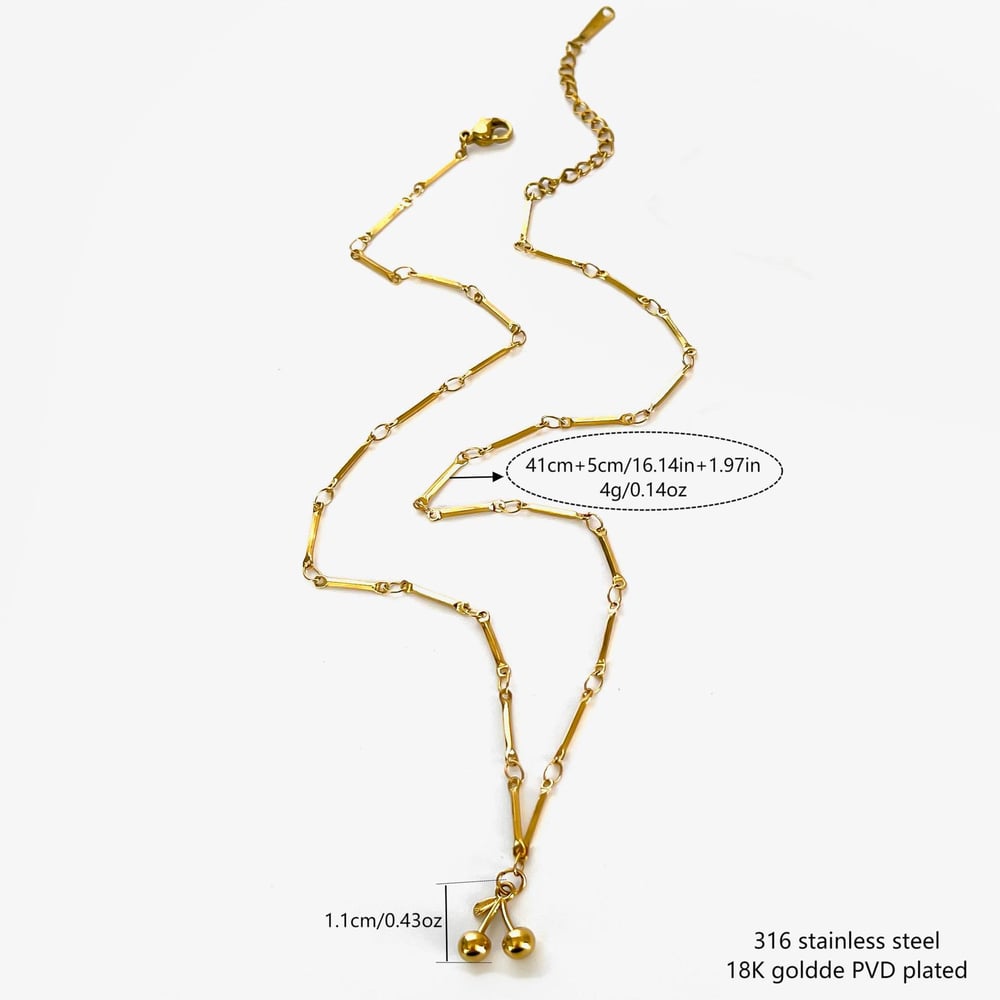 1 Piece Fruit Stainless Steel Gold Color Pendant Necklace