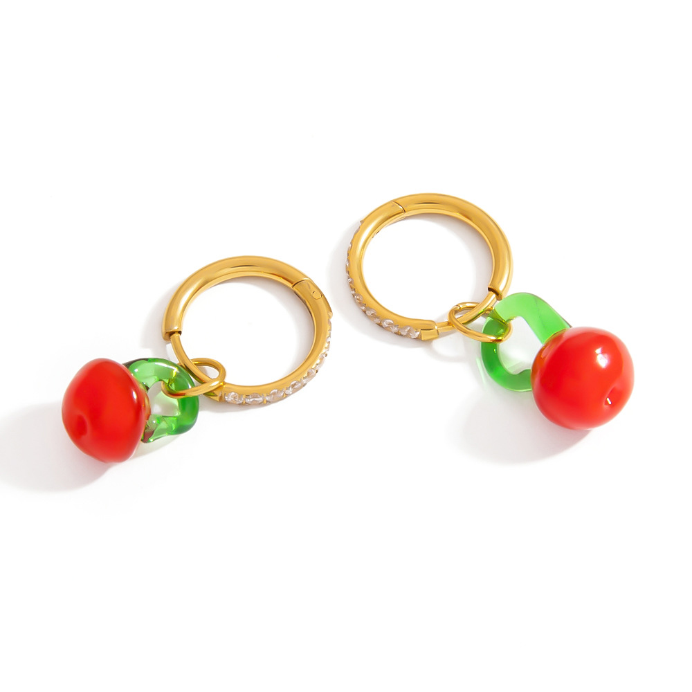 Orecchini da donna fai da te fatti a mano con frutta della serie Romantic h5Immagine6