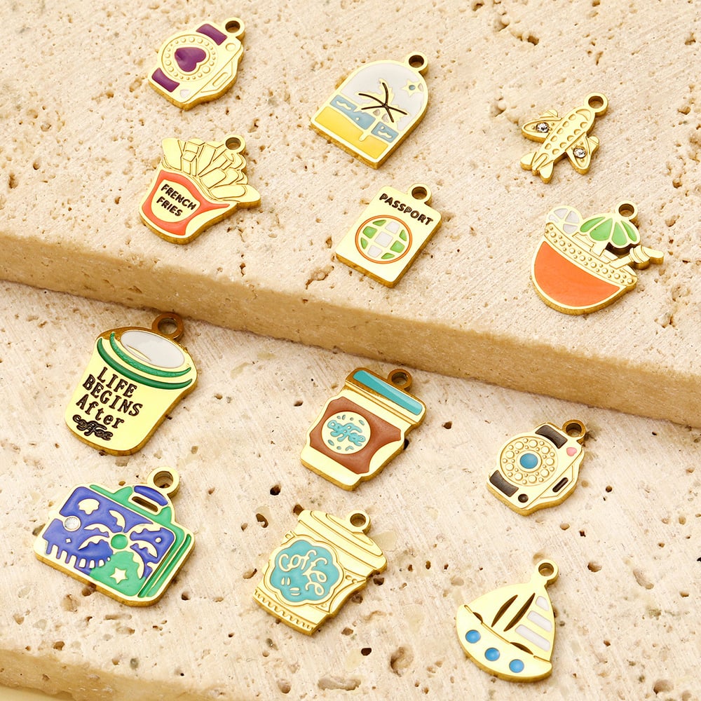 1 Piece Simple Series DIY Foods Stainless Steel Gold Color Women's Pendants Picture4