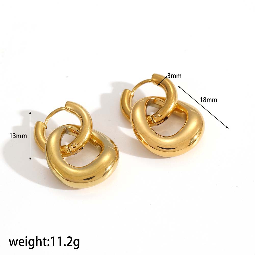 1 Pair Classic Stainless Steel Mixed Color Drop Earrings