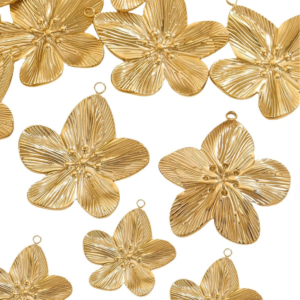 1 Adet Kendin Yap Çiçek Paslanmaz Çelik Kadın Kolye Resim4