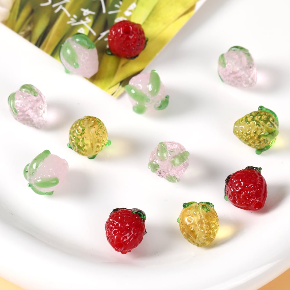 1 Stück einfache Serie süße Pflanzenglas-Schmuckperlen h5Bild2