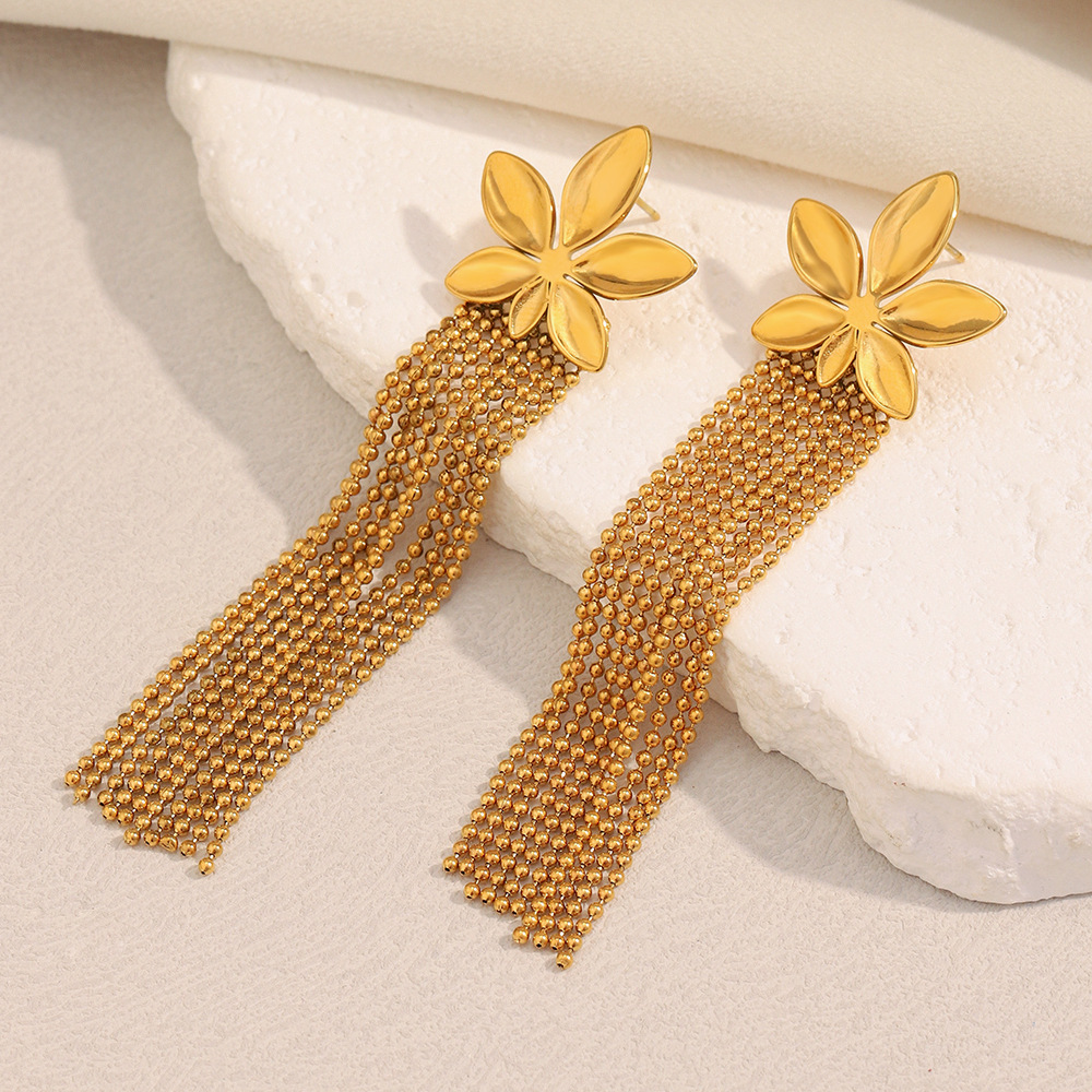 1 Pair Flower Tassels Women's Dangle Earrings h5Picture2