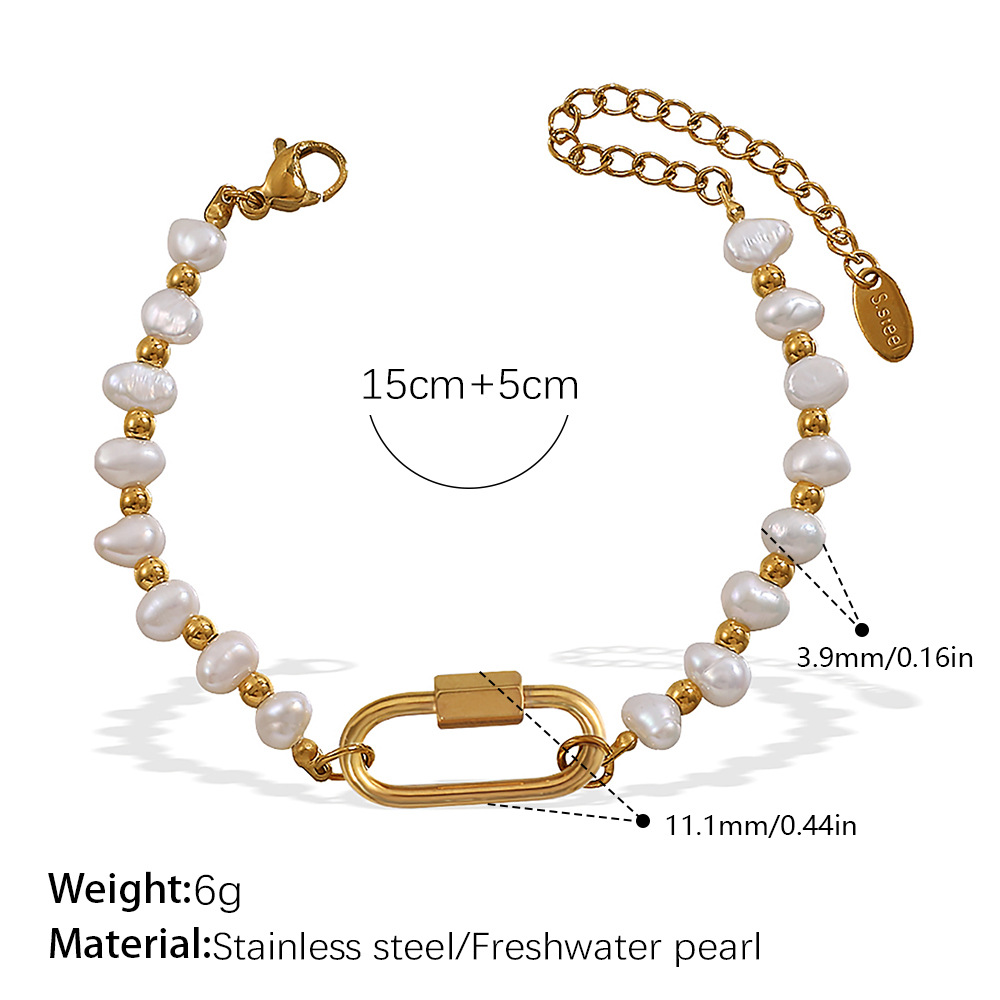Daily Beads Stainless Steel Gold Color Pearl DIY Pendant Necklaces