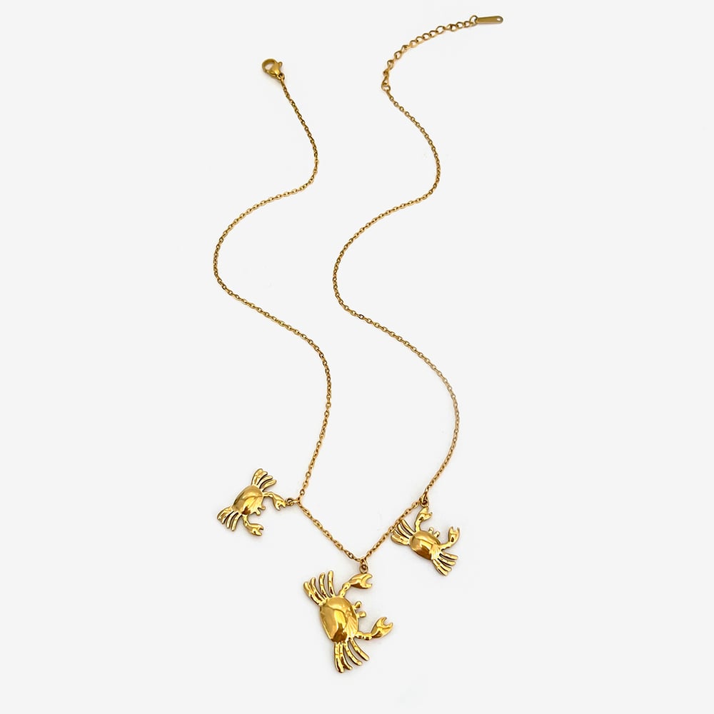 1 Piece Crab Stainless Steel Gold Color Necklace