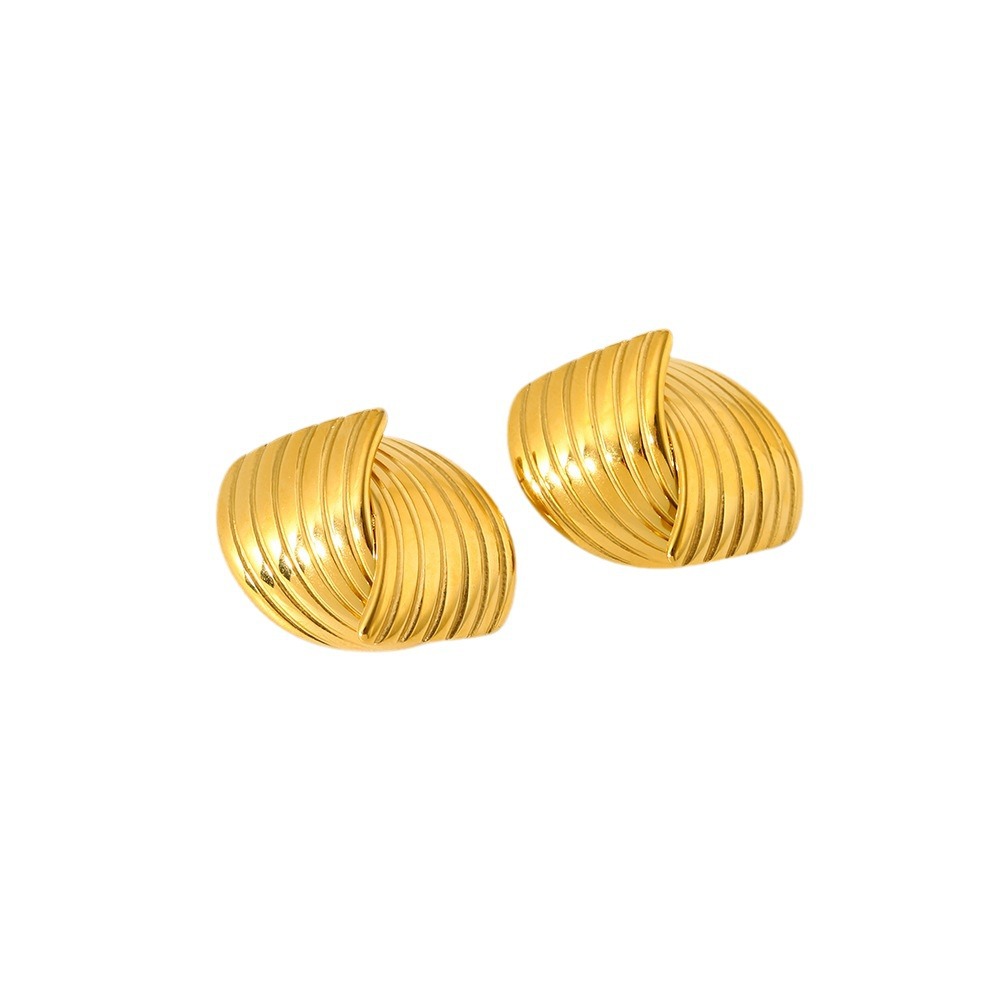 Retro Geometric Stainless Steel   Gold Color  Women's Stud Earrings h5Picture5