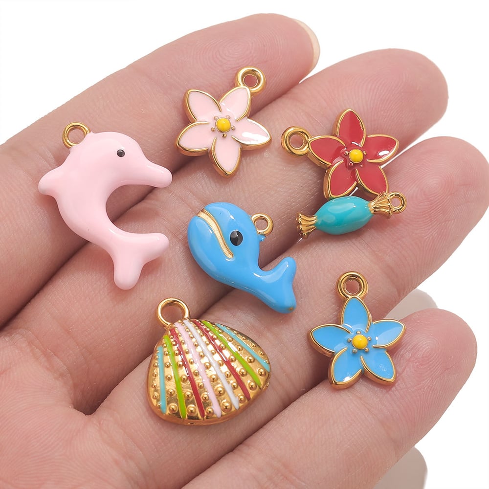 1 Piece Dolphin Stainless Steel Gold Color Women's Pendants Picture4