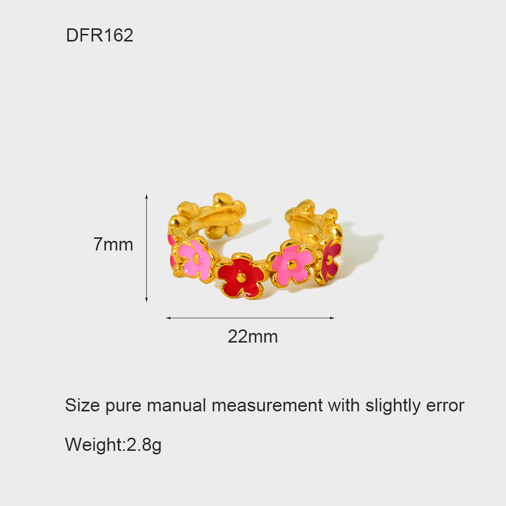 Simple Series Classic Geometric Stainless Steel Gold Color Ring Sets h5Picture4