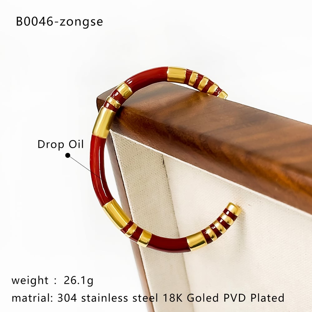 1 Piece Mixed Color Stainless Steel Cuff Bracelets Picture2