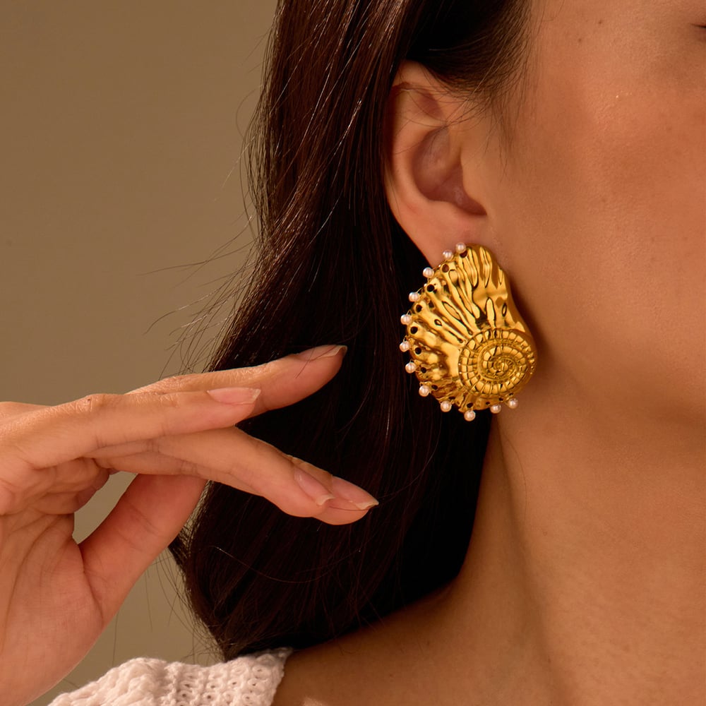 Vacation Turtle Stainless Steel Gold Color  Women's Stud Earrings Picture2