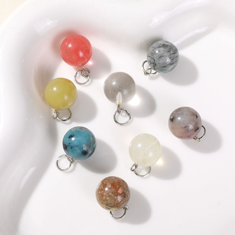 1 Stück Simple Series Einfache, einfarbige Natursteine, Schmuckperlen h5Bild3