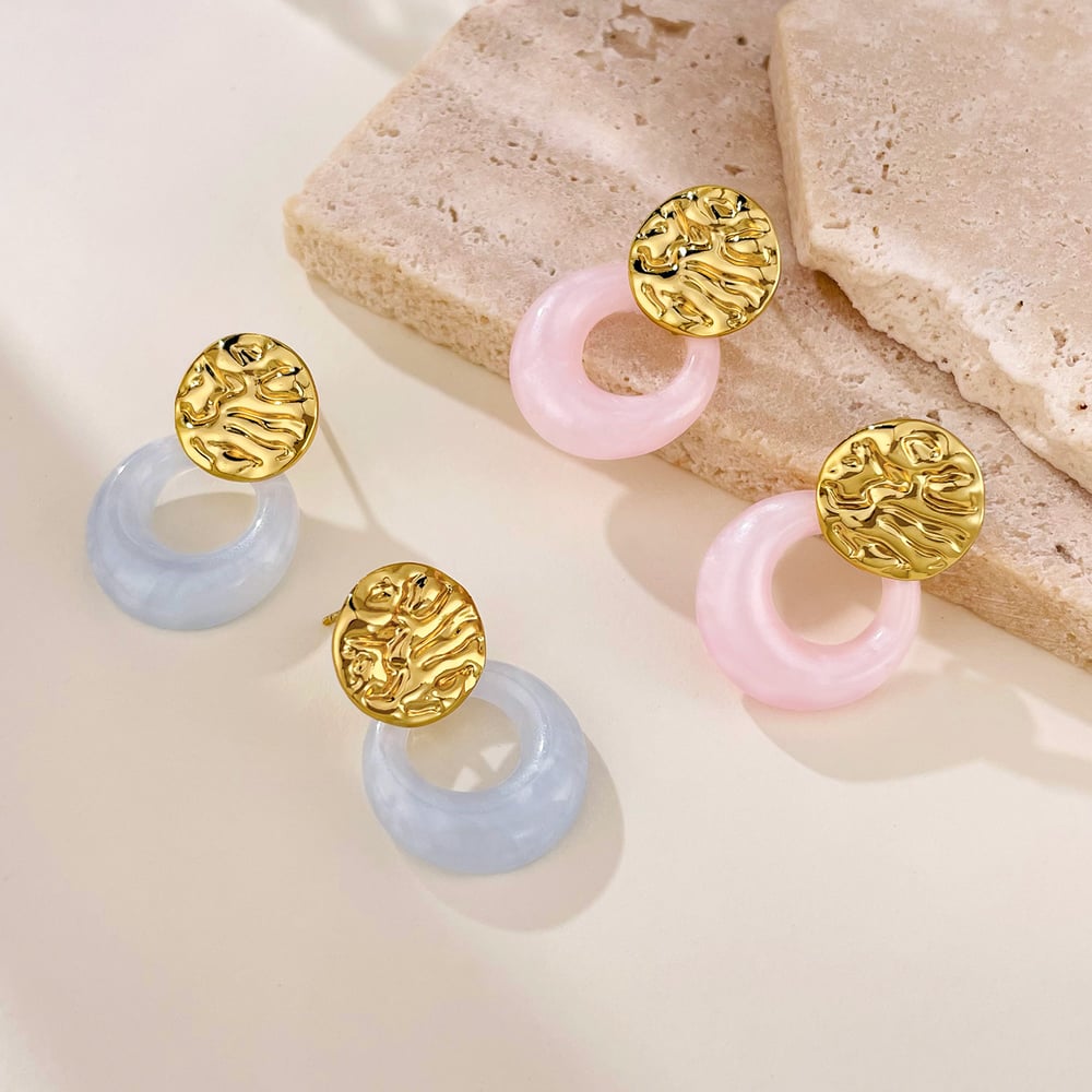 1 Paar Simple Series Tägliche geometrische Edelstahl Gold Farbe Damen Ohrring Sets Bild5