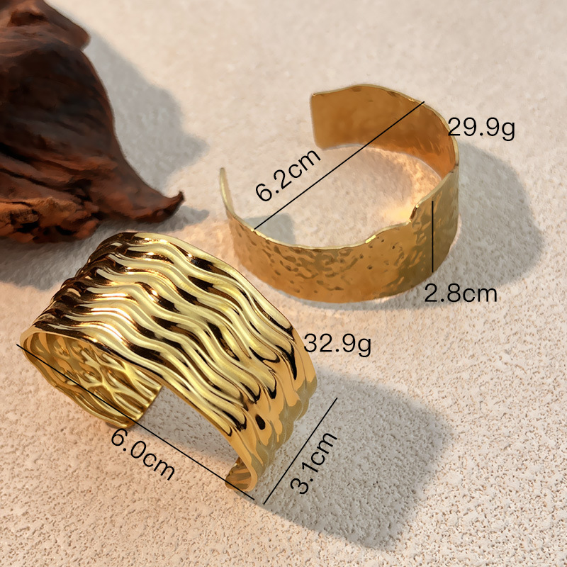 1 Piece Stainless Steel Gold Color Cuff Bracelet Picture2