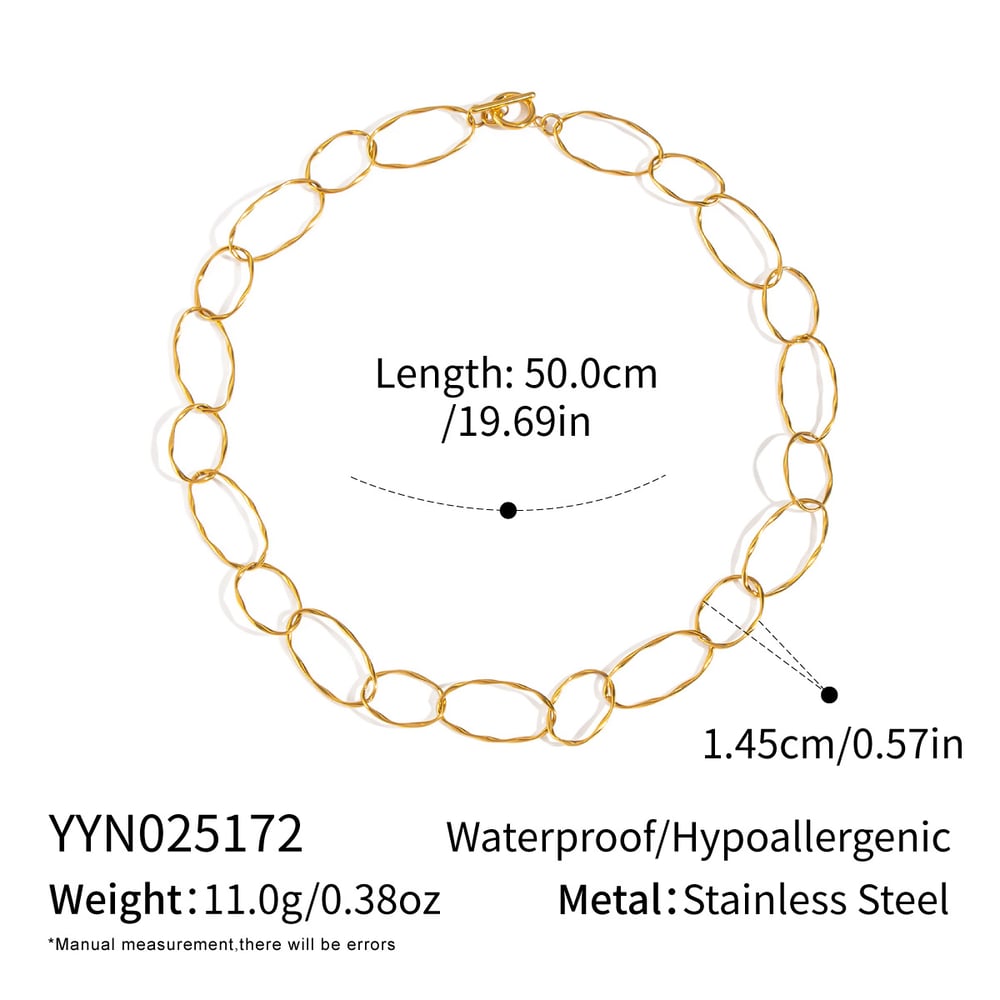1 Piece Stainless Steel Gold Color Chain Necklace