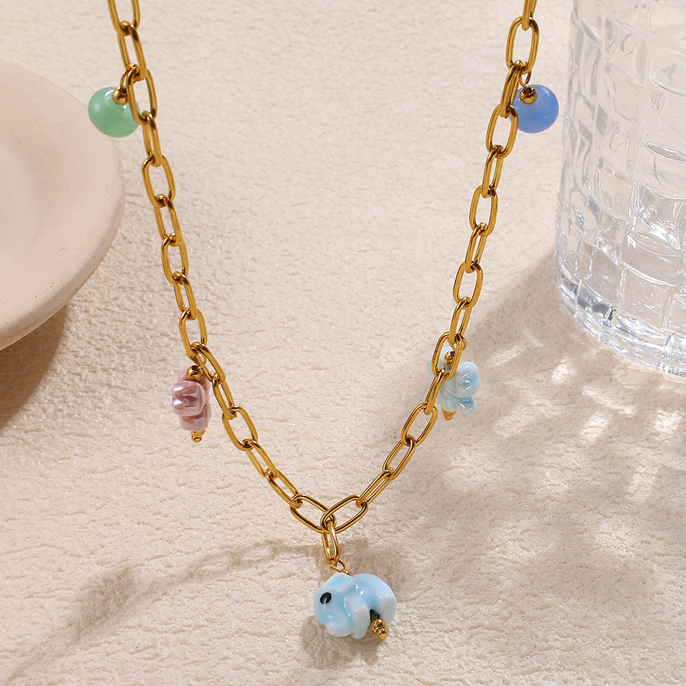 1 Piece Oceanic Stainless Steel Gold Color Pendant Necklace h5Picture4
