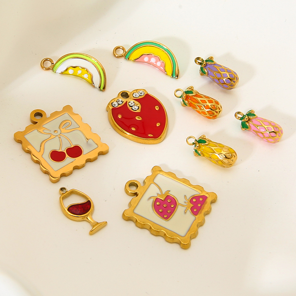 1 Piece Fruit Stainless Steel DIY Pendant Picture3