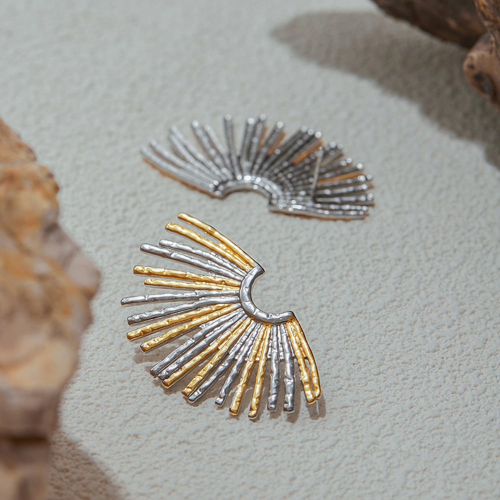 1 Pair Daily Sun Stainless Steel Gold Color Women's Stud Earrings h5Picture6