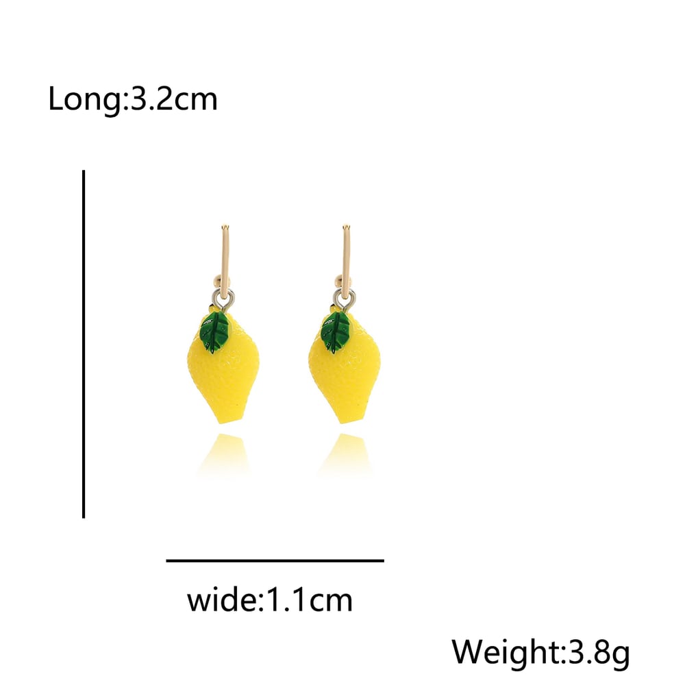 1 Pair Cute Resin Lemon Drop Earrings