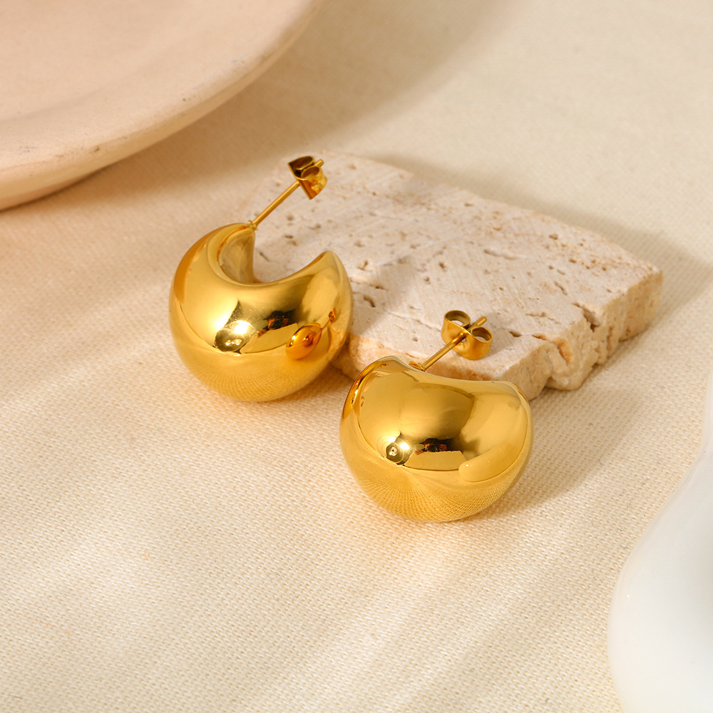 1 Pair Simple Series Daily Geometric Stainless Steel  Women's Stud Earrings h5Picture3