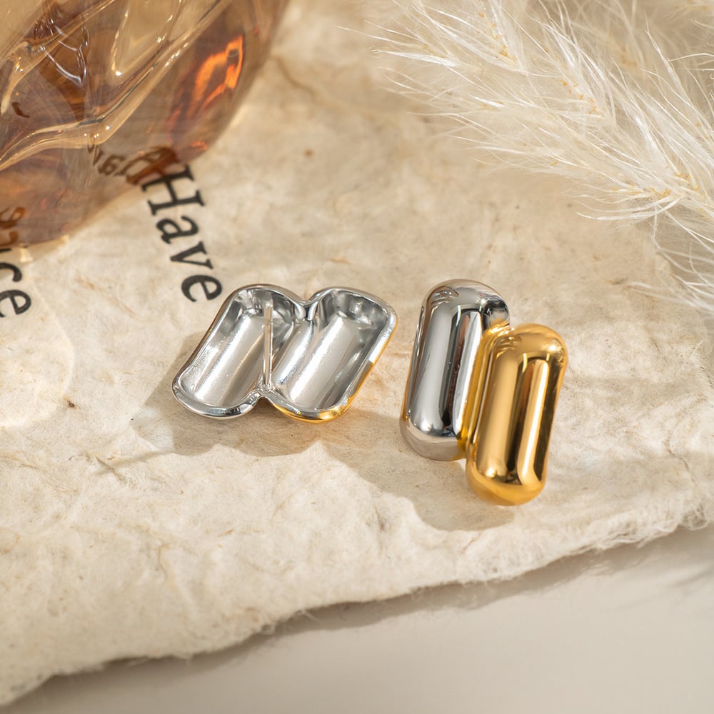 1 Çift Paslanmaz Çelik Karışık Renkli Küpe Resim4