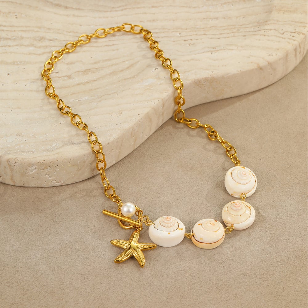 Colliers à pendentif géométriques en acier inoxydable pour femmes, vacances romantiques h5Image3
