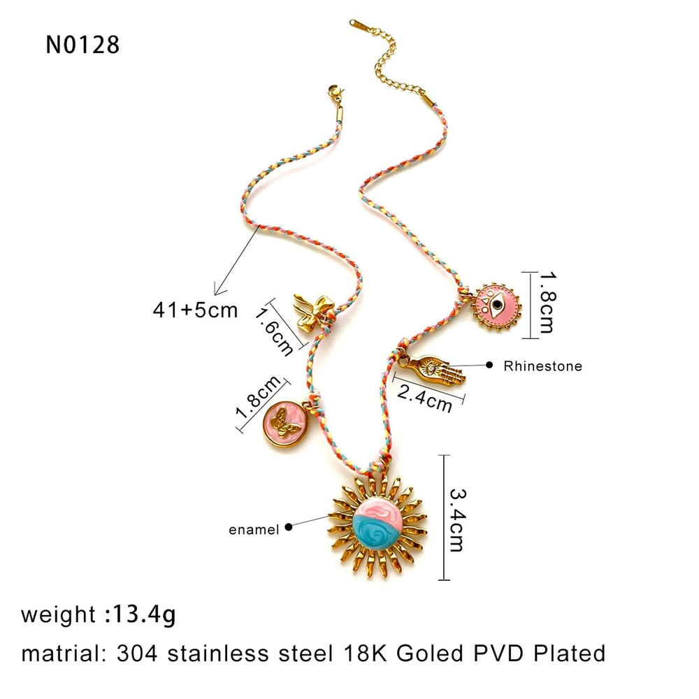 1 Piece Sun Flower Stainless Steel Gold Color Pendant Necklace 