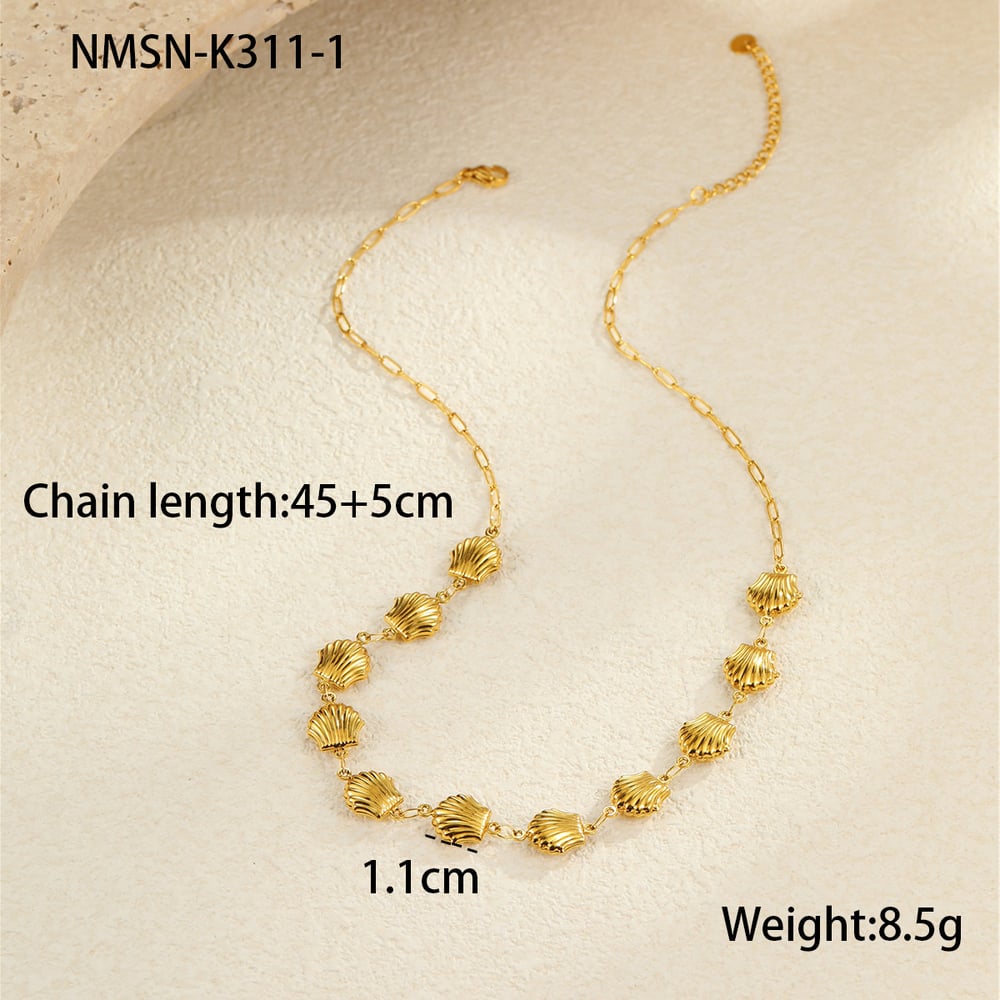 1 Pair Romantic Series Stainless Steel   Gold Color  Women's Pendant Necklaces