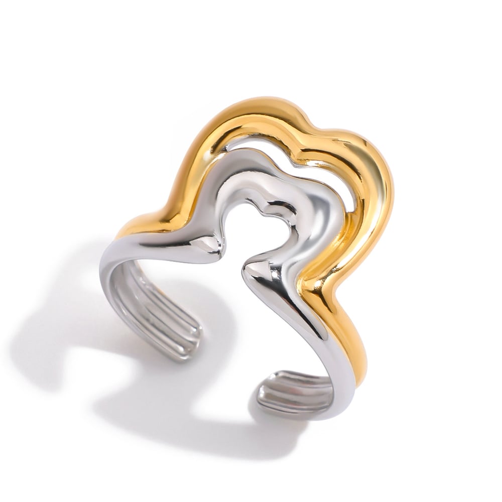 Bague minimaliste classique géométrique en acier inoxydable couleur or, 1 pièce