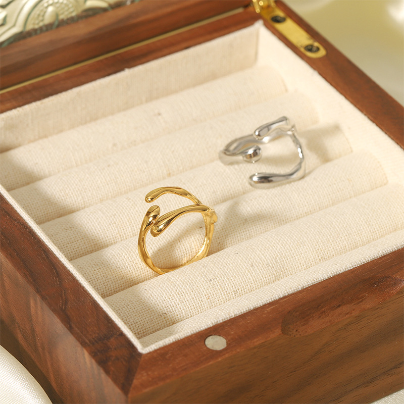 1 Piece Stainless Steel Gold Color Minimalist Rings Picture4