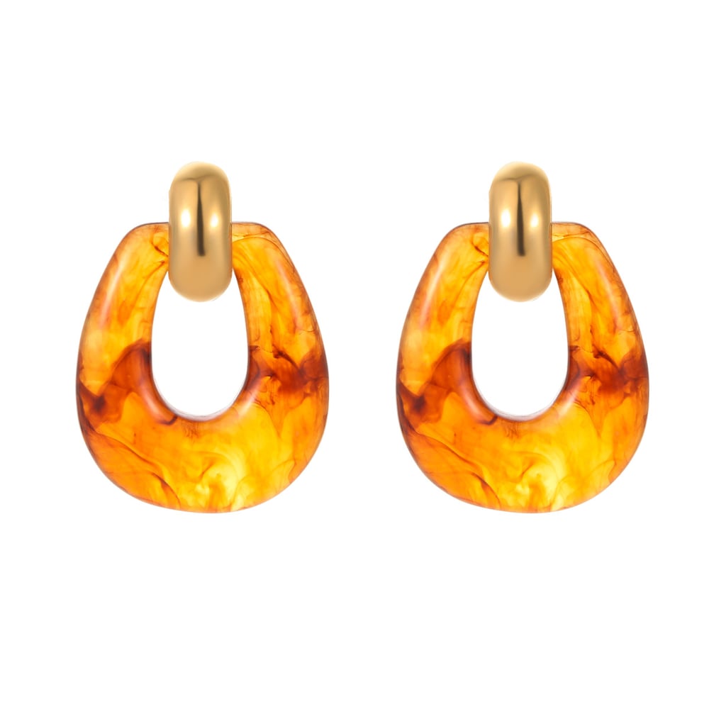Simple Series Daily damesoorbellen van roestvrij staal en goudkleur h5Afbeelding5