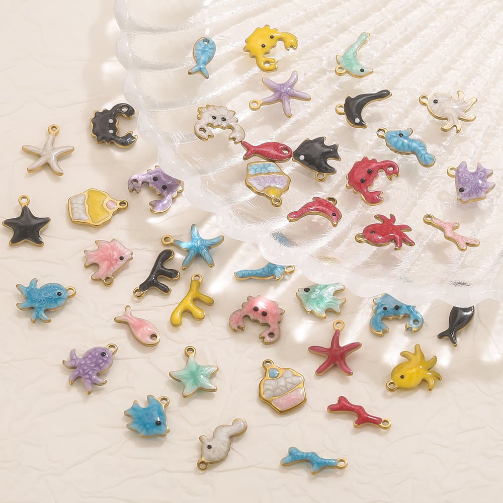 1 Piece DIY Marine Organism Stainless Steel Women's Pendants h5Picture3
