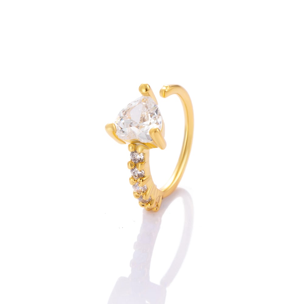 1 Piece Copper Gold Color Zircon  Nose Stud