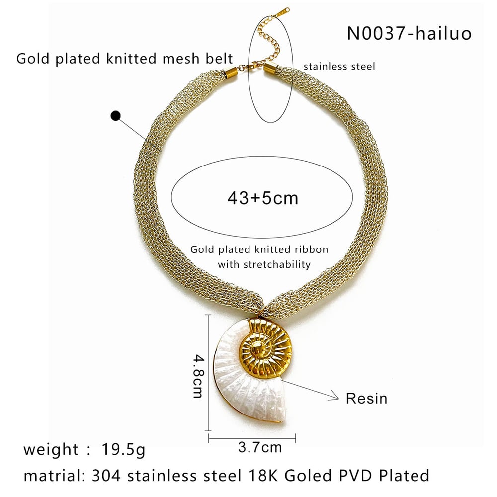 1 Piece Statement Stainless Steel Gold Color Pendant Necklace h5Picture2