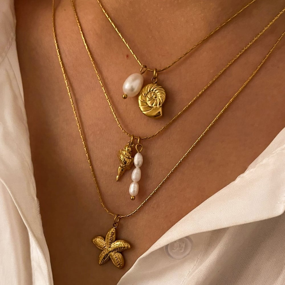 1 Piece Oceanic Stainless Steel Gold Color Pendant Necklace h5Picture3