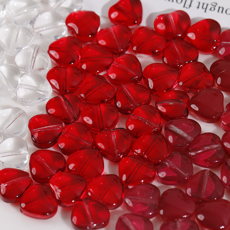 1 Stück Simple Series Einfache Herz Glasschmuckperlen h5Bild3