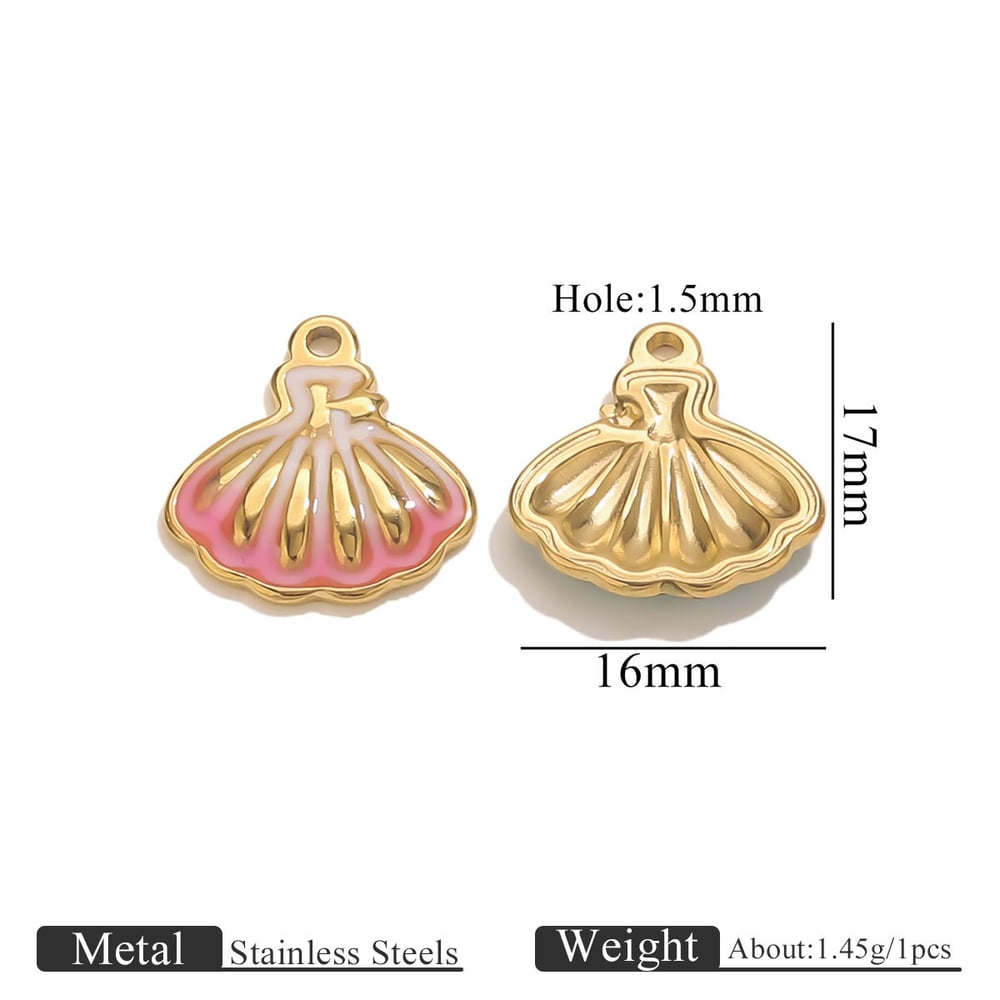 1 Piece Colorful Conch Stainless Steel Gold Color Women's Pendants
