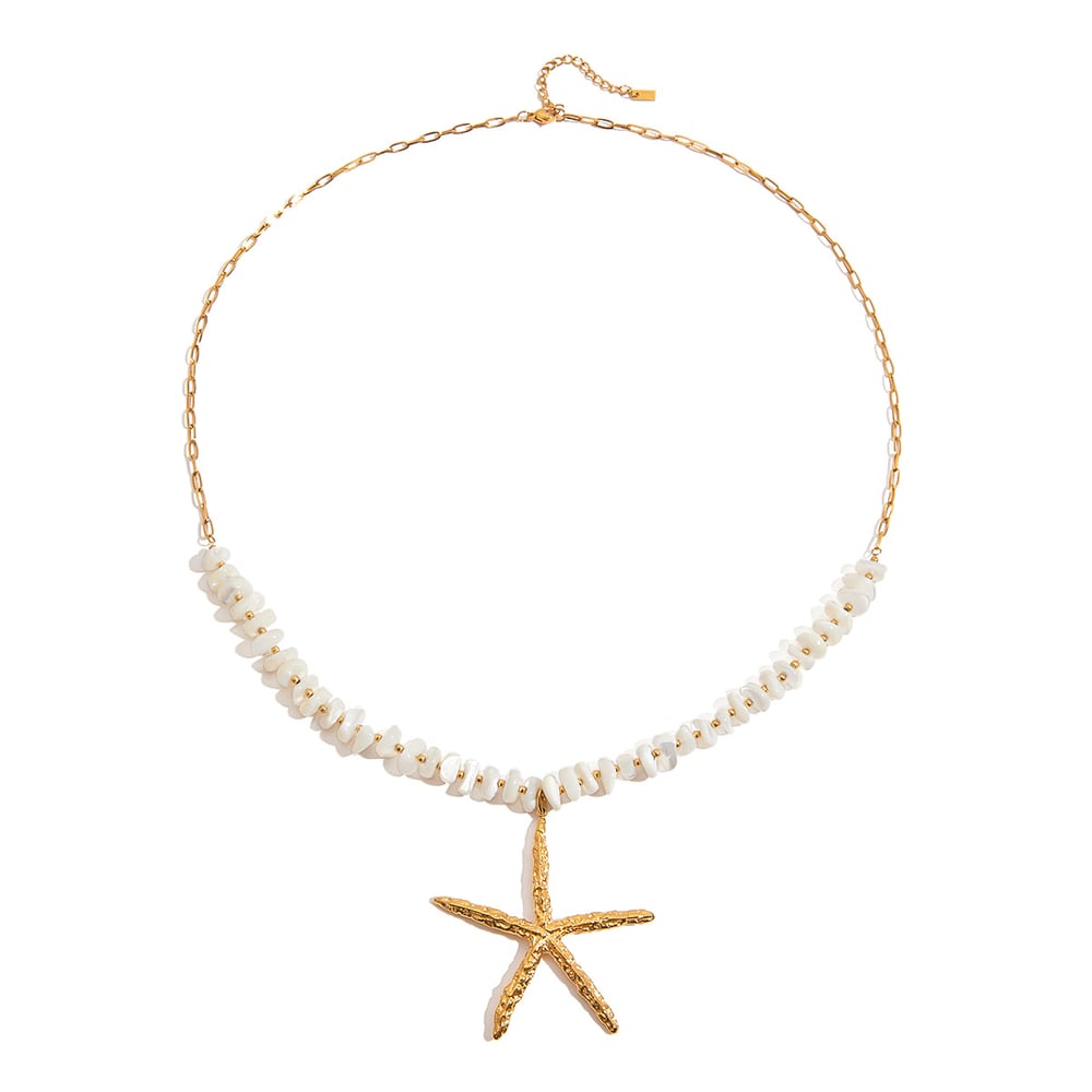 1 Piece Exaggerated Starfish Stainless Steel Gold Color Women's Pendant Necklaces