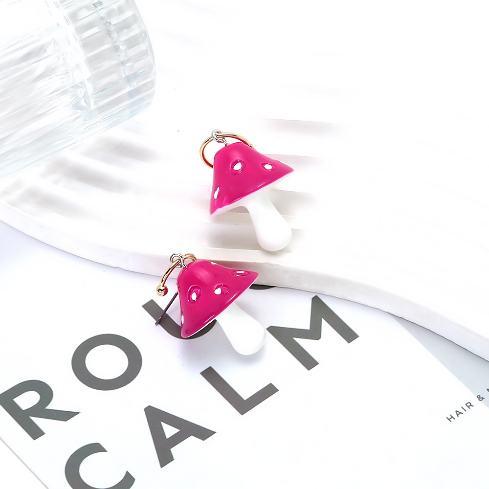 1 Pair Cute Mushroom Iron Drop Earrings h5Picture4
