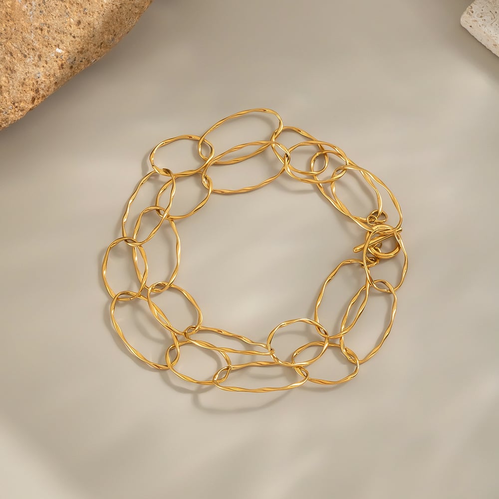 1 Piece Stainless Steel Gold Color Chain Necklace Picture3