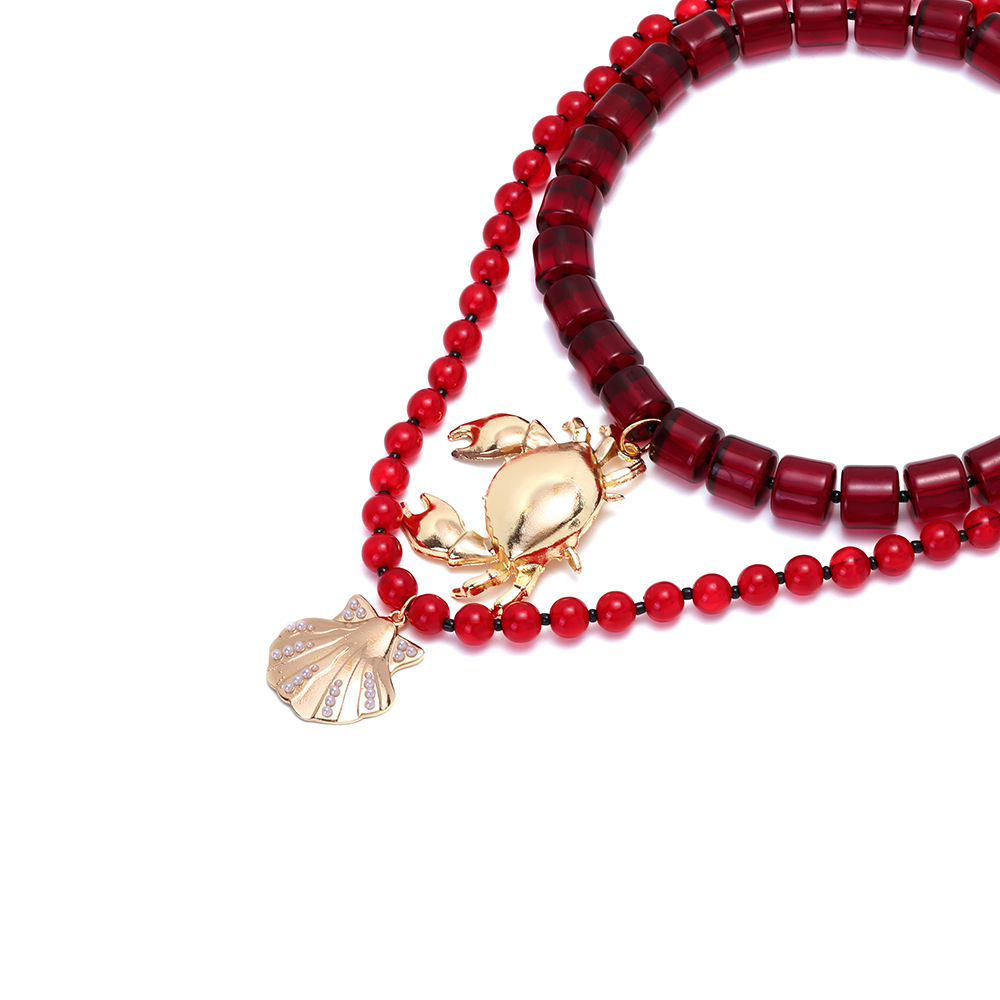 1 Set Crab Alloy Beaded Necklaces h5Picture3