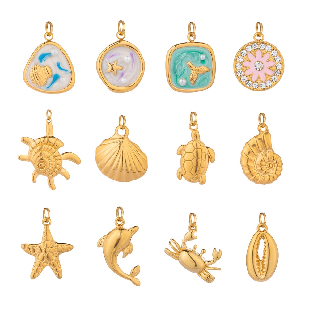 1 Stück Oceanic Edelstahl Gold Farbe DIY Anhänger h5Bild5