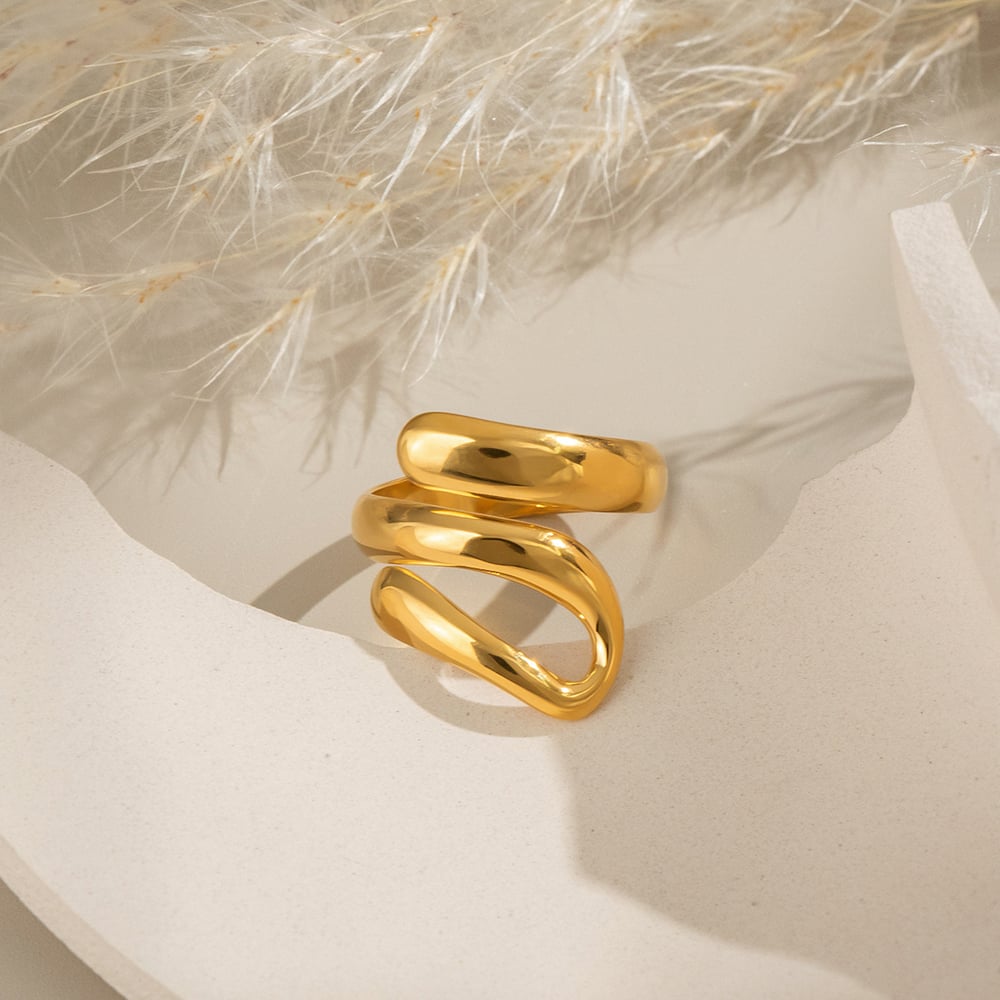 1 Piece Stainless Steel Gold Color Minimalist Ring h5Picture3