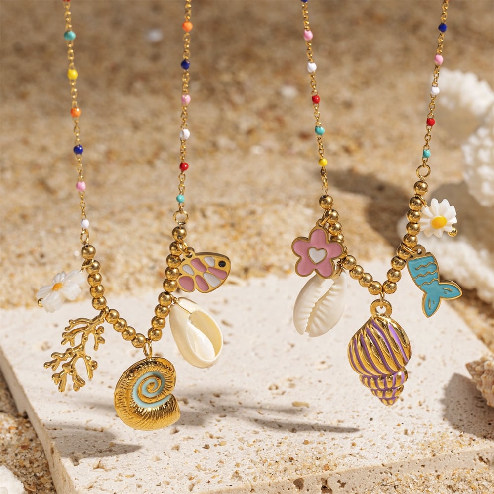 1 Piece Shell Stainless Steel Gold Color Pendant Necklace Picture3