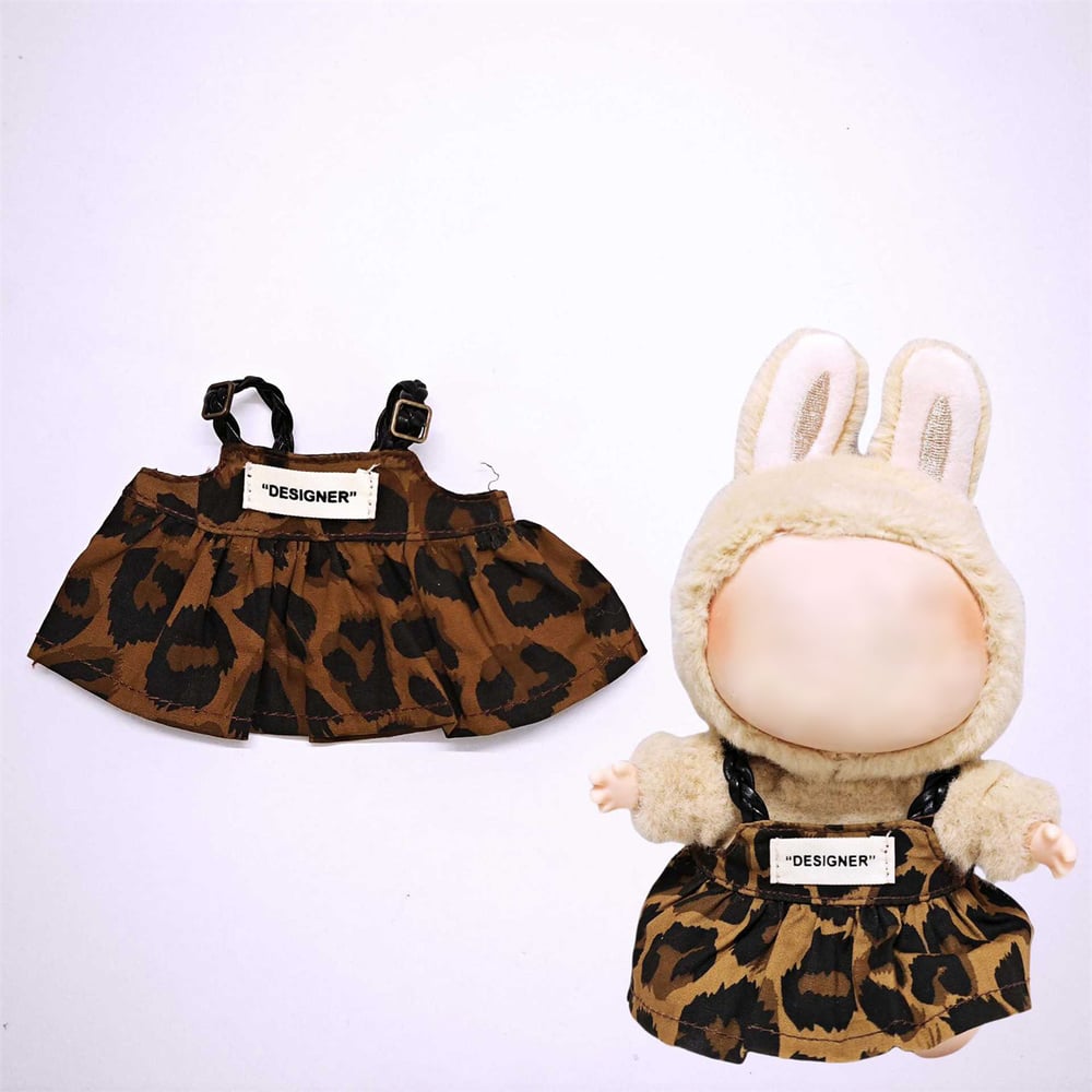 Süßes Kleiderset mit Leopardenmuster für Puppen (KEINE Puppe) h5Bild3