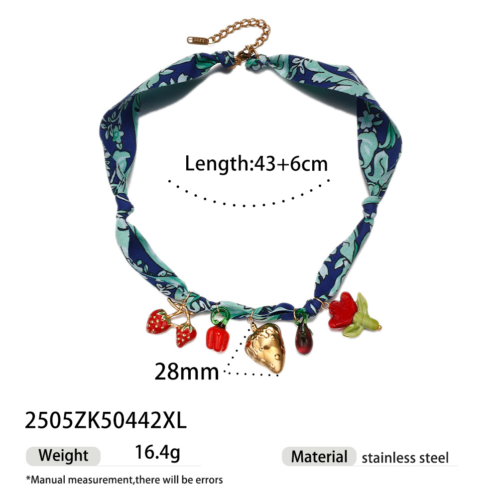 1 Piece Scarf Cute Fruit Pendant Necklaces
