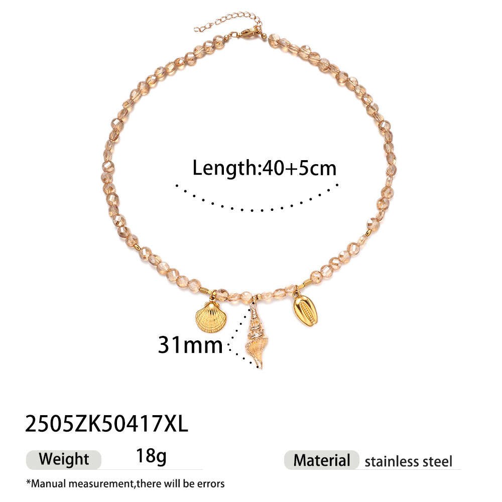 1 Piece Ceramics Charm Beaded Necklaces