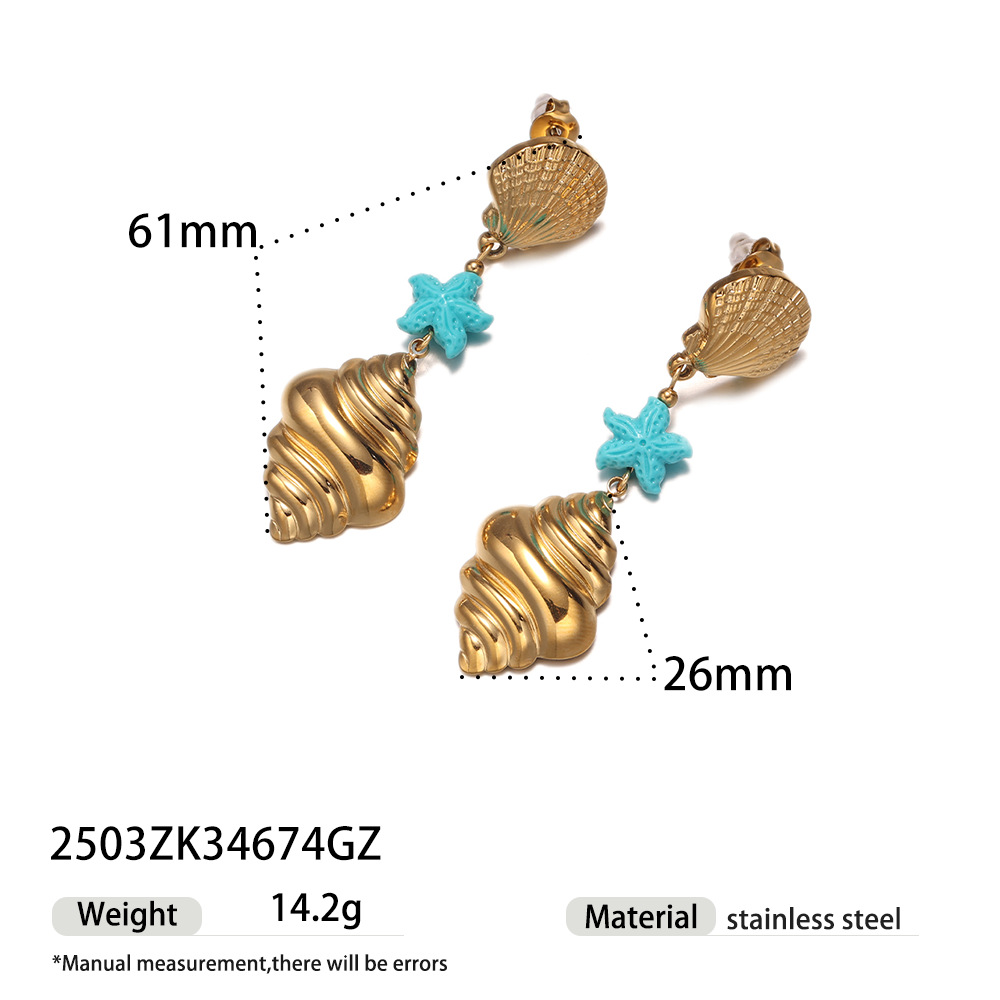 1 Paar goldfarbene Tropfenohrringe aus Edelstahl